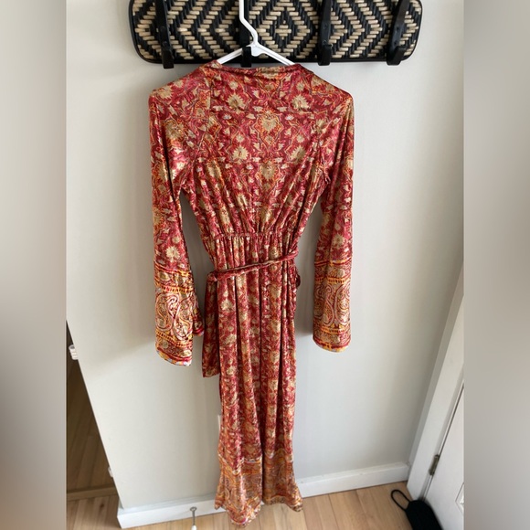 Free People Harper Wide Leg Velvet Jumpsuit - Red Paisley - Size Extra Small XS - Picture 15 of 16
